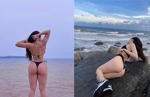 Linda garota que gosta de nuvens e nuvens