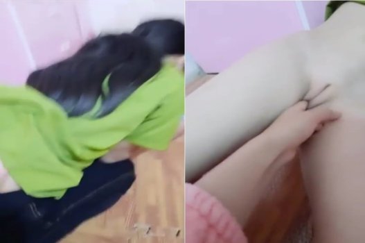 As tranças da linda garotinha quando lambidas